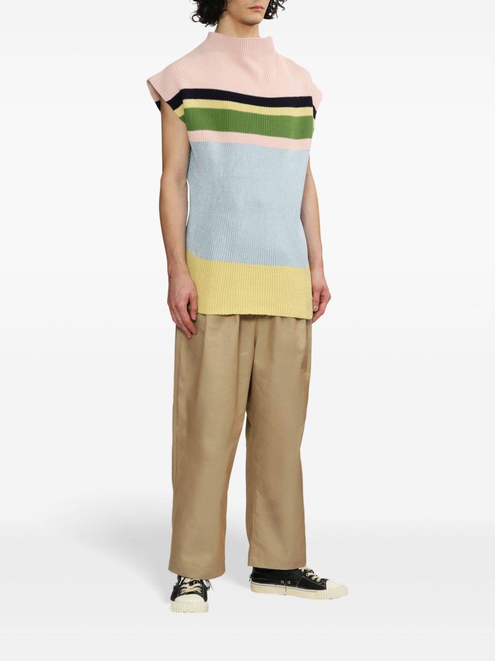 stripe-pattern vest - 2
