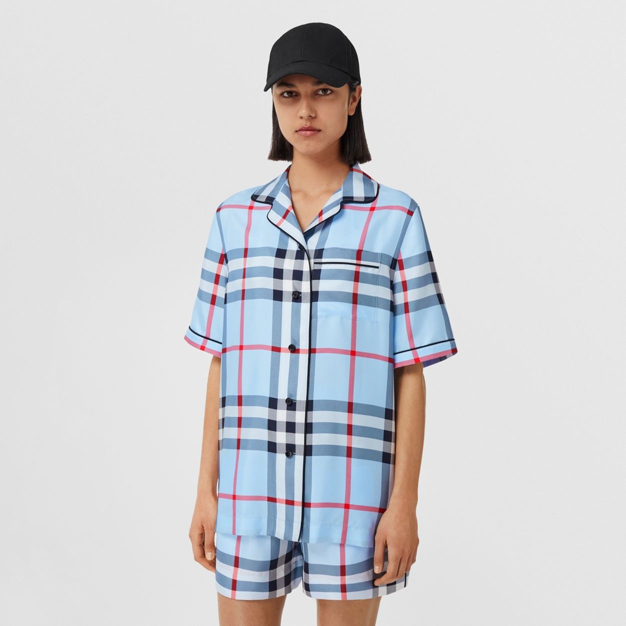 Check Silk Pyjama Shirt - 2