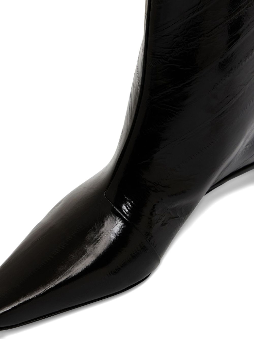35mm Iman eel-effect leather beveled-toe boots - 2