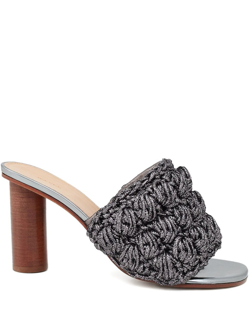 lurex-detail interwoven sandals 1