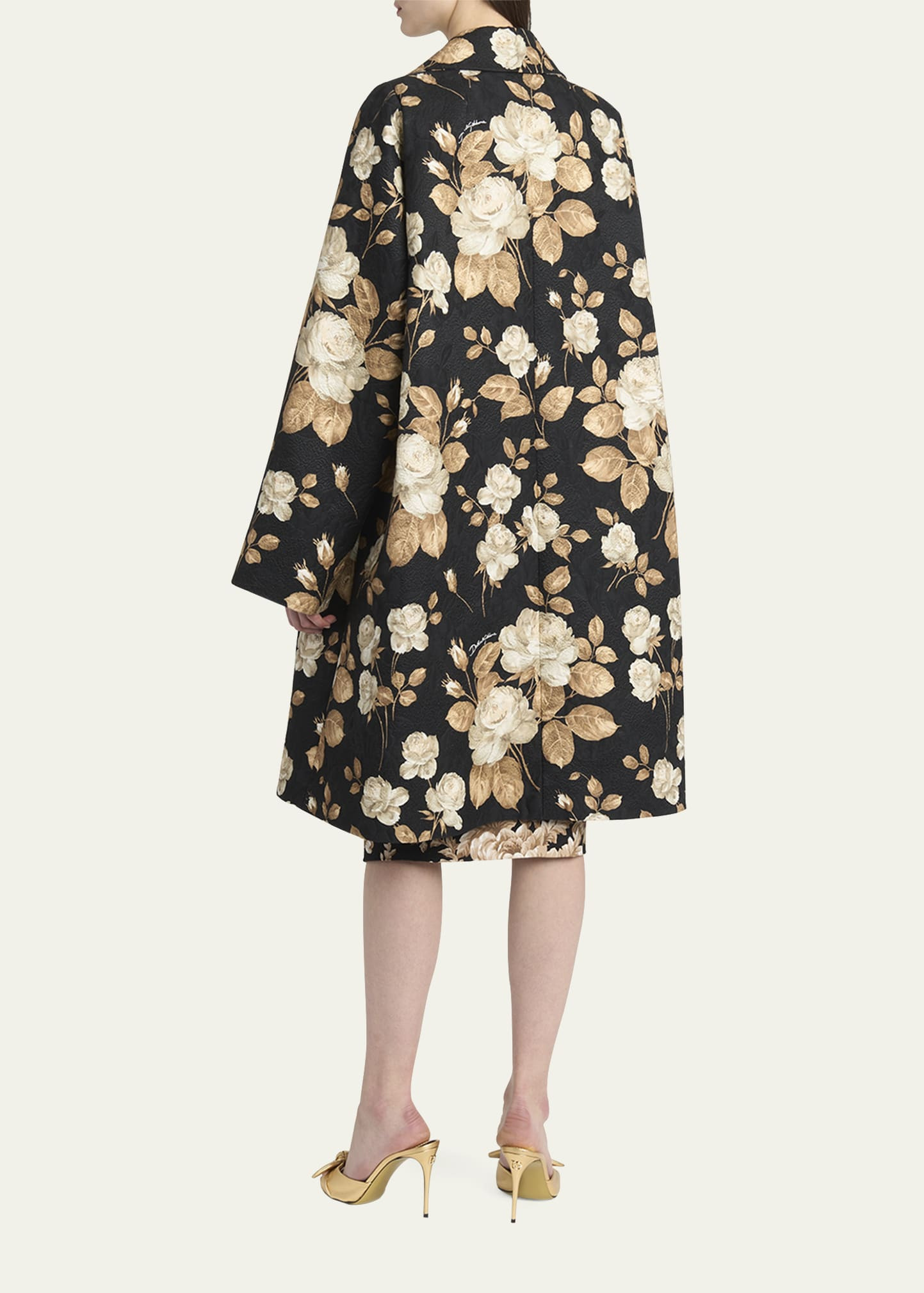 Floral Print Crinkle Coat - 3