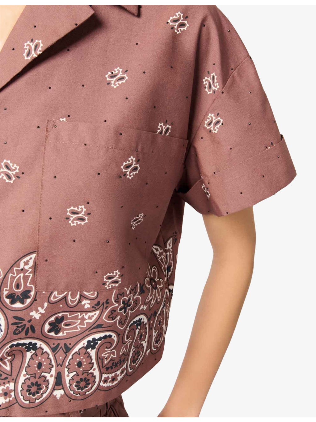 Bandana-Pattern Short-Sleeved Cotton Shirt - 5
