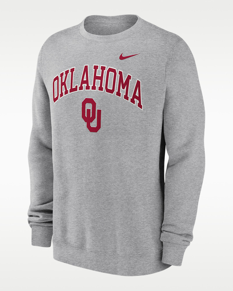 Oklahoma Arch Men's Nike College Pullover Crew 1