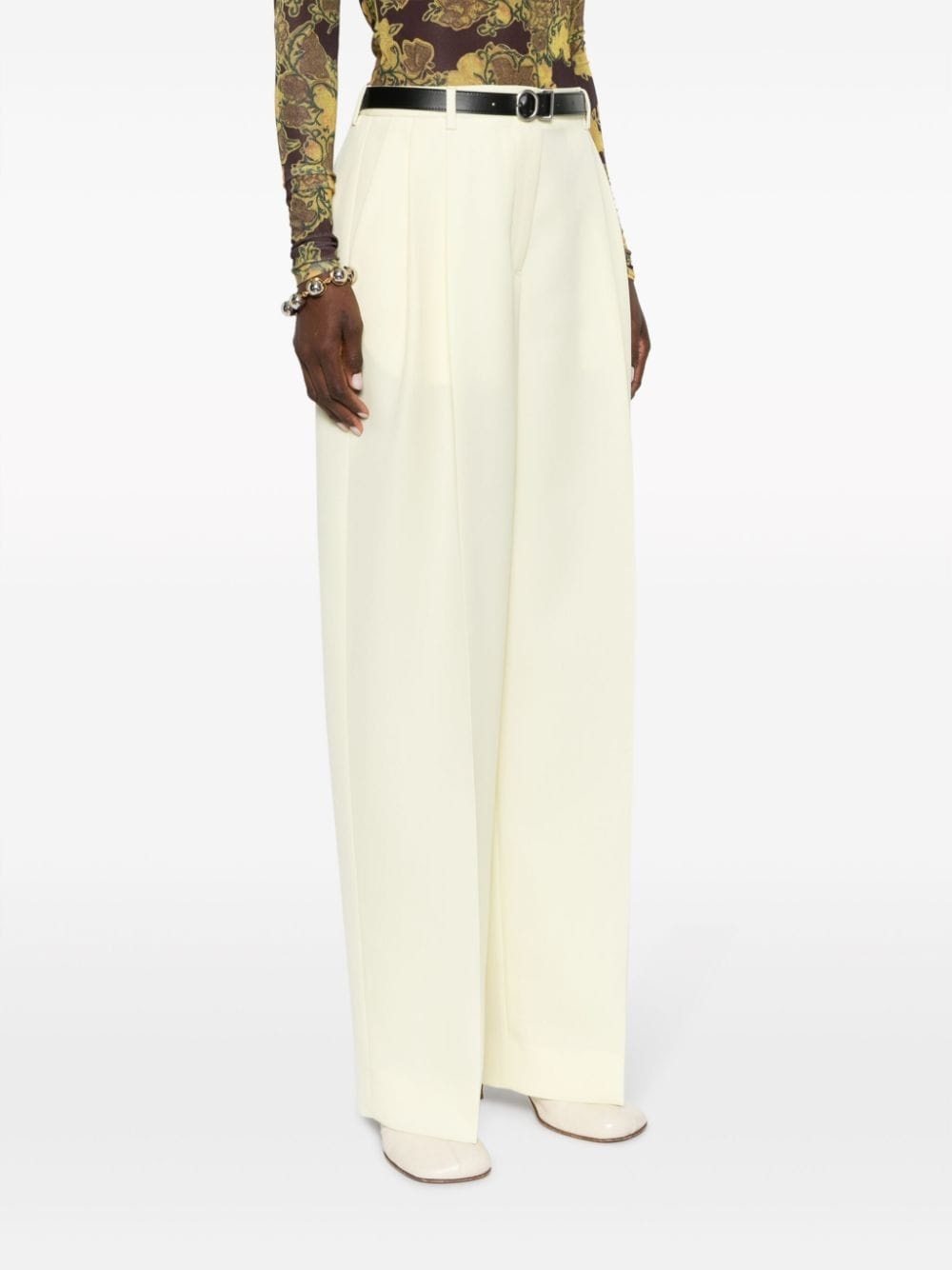high-waisted flared trousers - 3