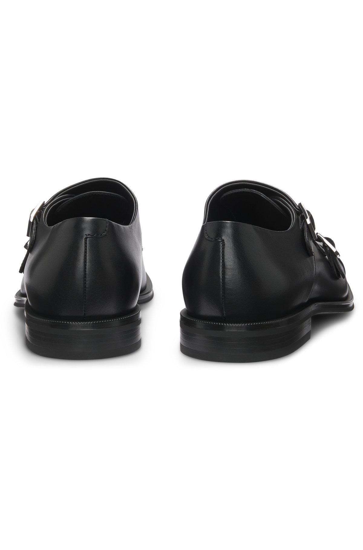 LEATHER DOUBLE-MONK SHOES WITH CAP TOE - 5