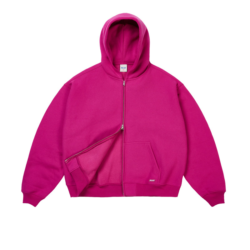 UNISEX ZIP HOOD HEAVY PINK 1