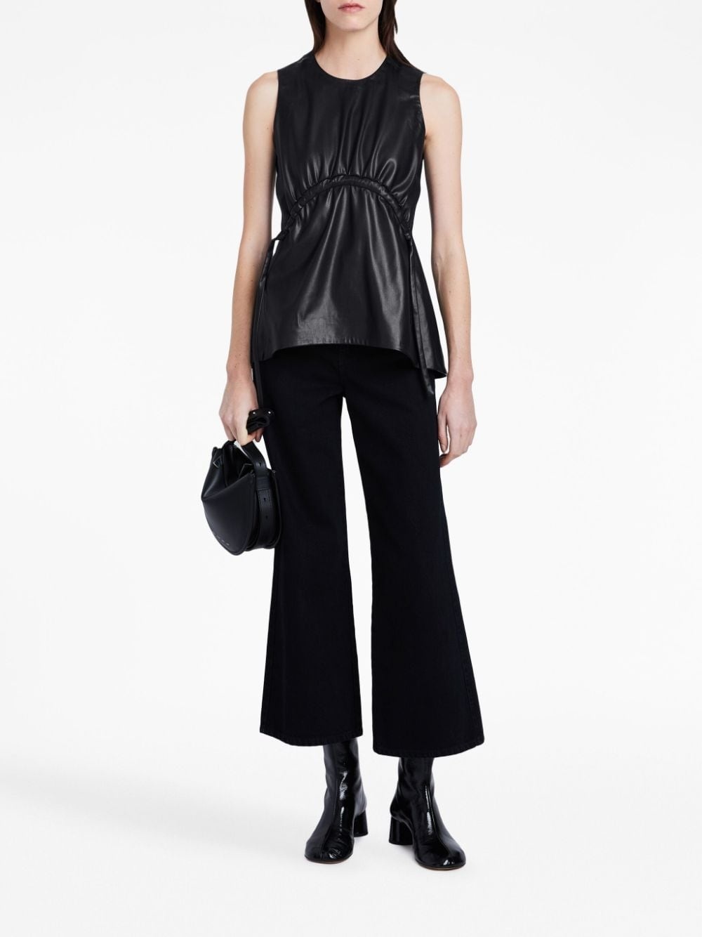 Proenza Schouler Faux Leather Bustier Top - Black