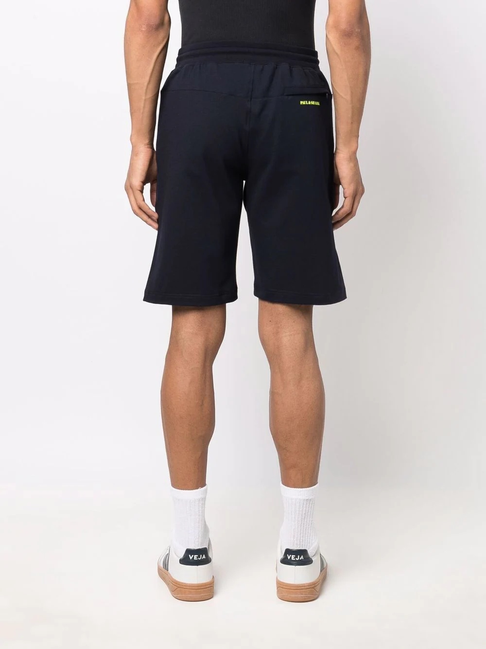 logo-print cotton track shorts - 4