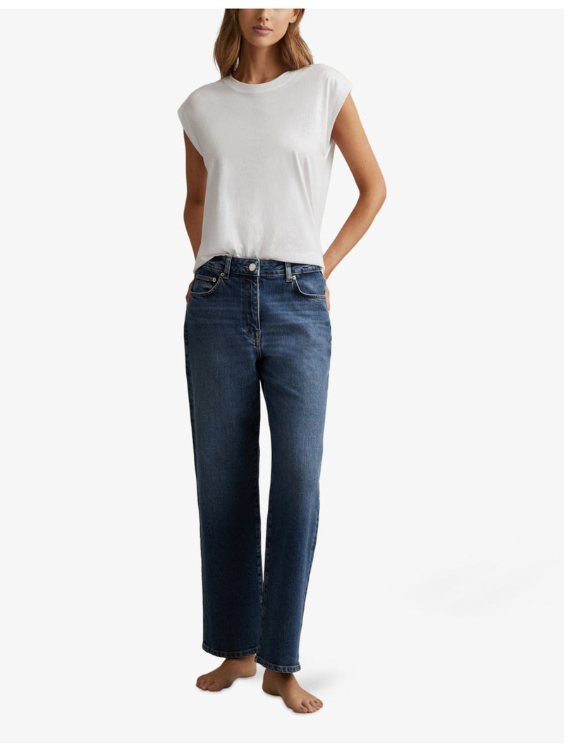 REISS Selin Mid-Rise Straight-Leg Denim Jeans outlook