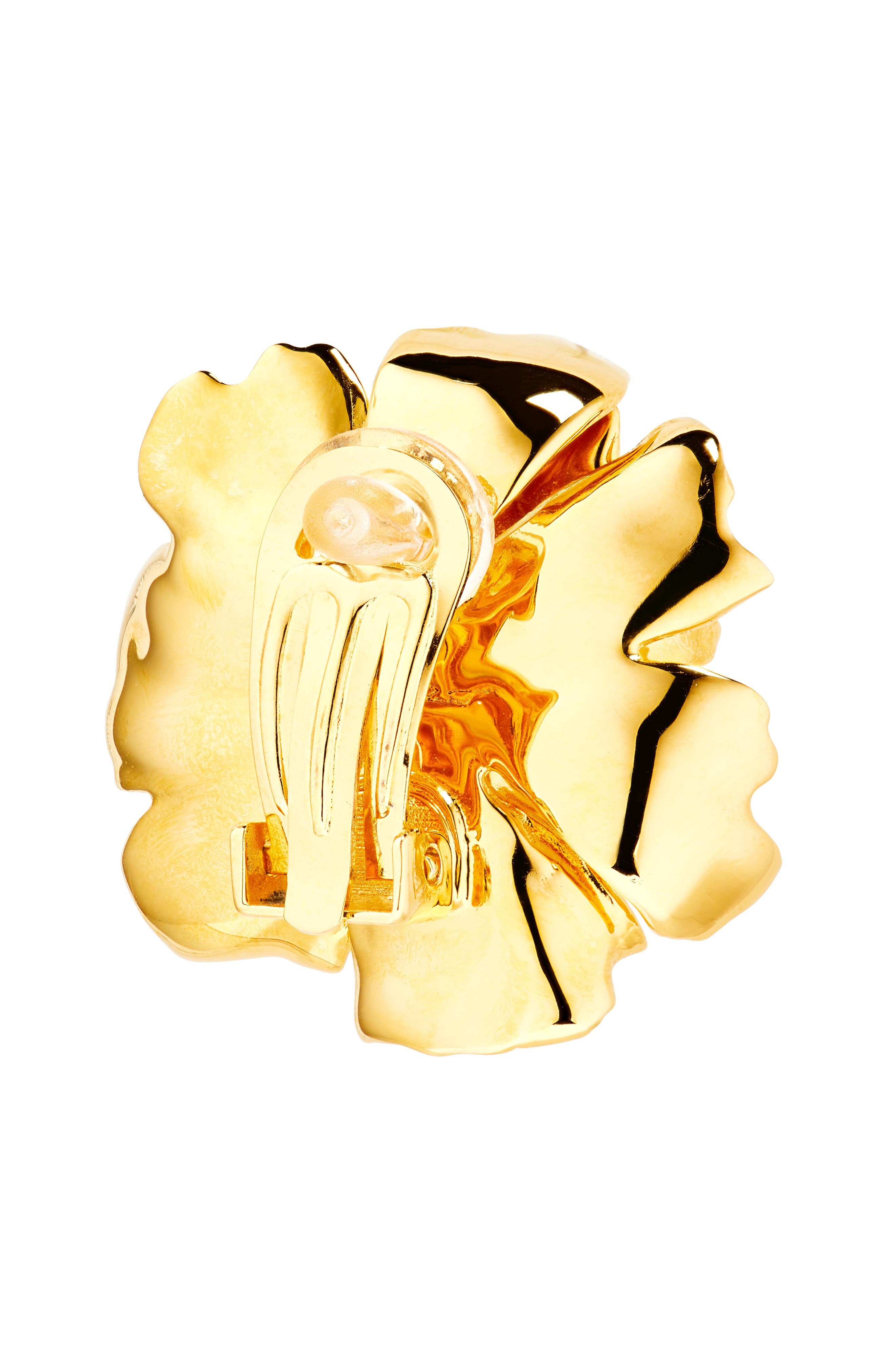 Oscar de la Renta Small Peony Clip-On Earrings in Gold at Nordstrom - 4