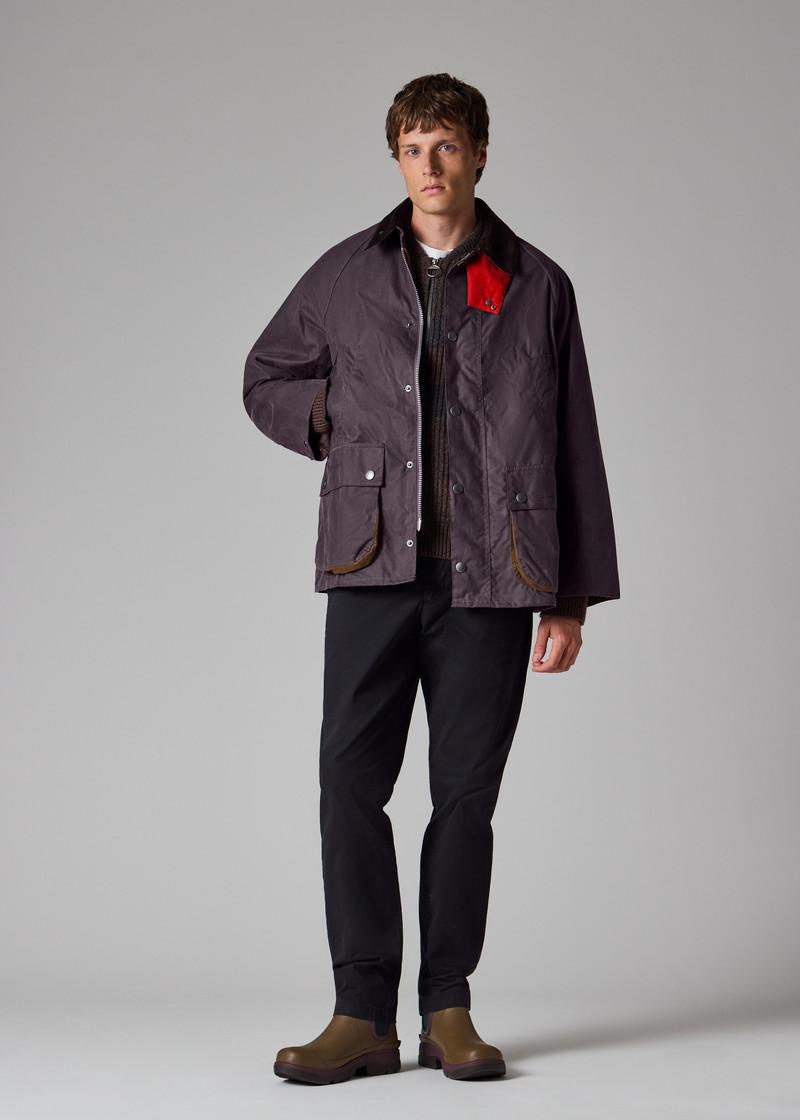 Paul Smith loves Barbour - Grey Lilac Oversized Bedale Wax Jacket 9