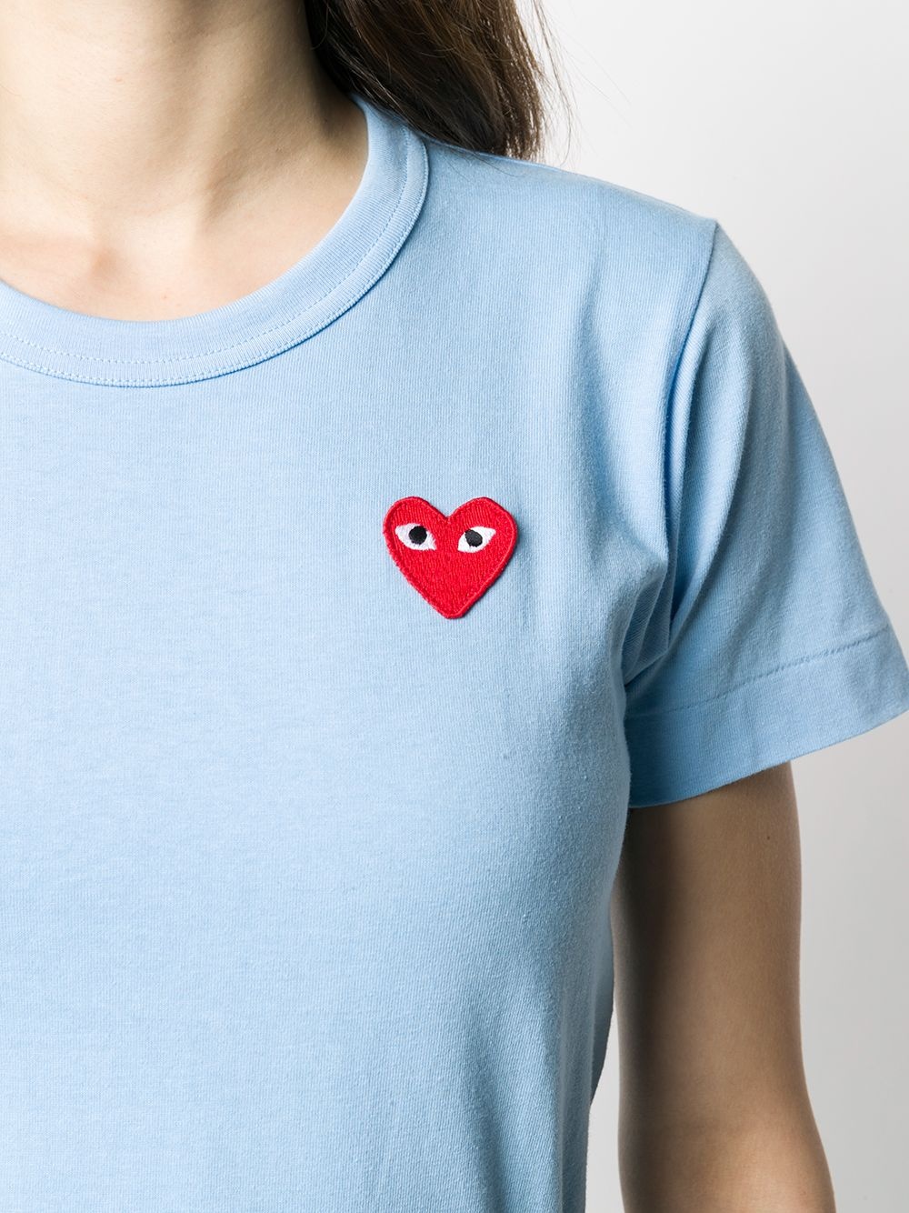 heart logo embroidered T-shirt - 5