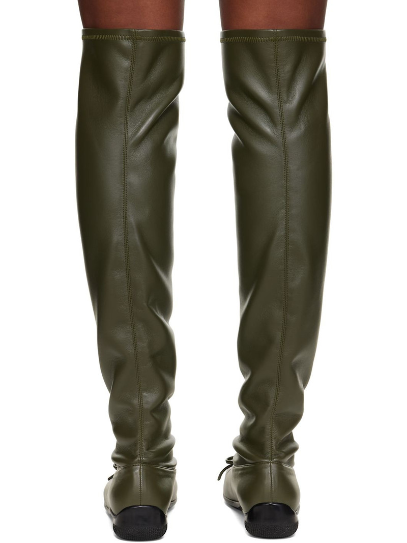 Khaki Thigh High Ballet Boots 2