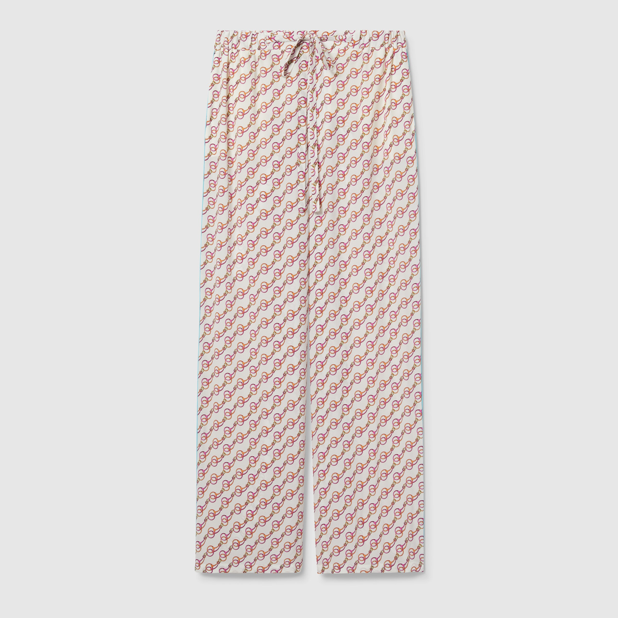 Printed silk pants - 1