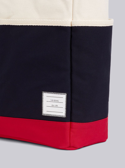 Thom Browne Tricolor Cotton Canvas Garden Tote outlook