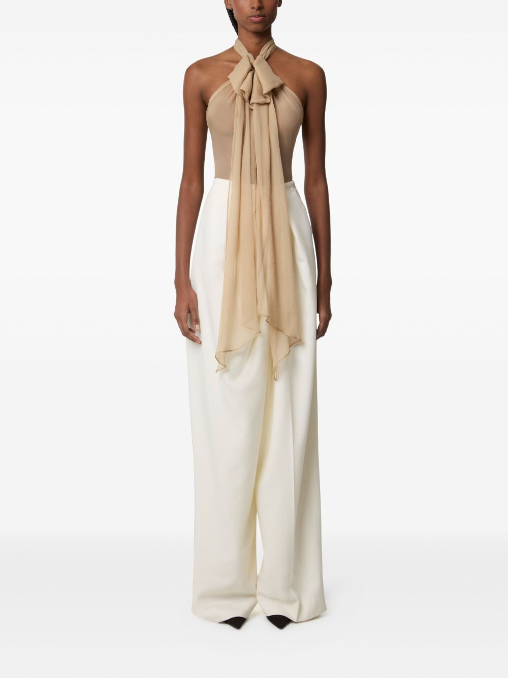 draped wool trousers - 2