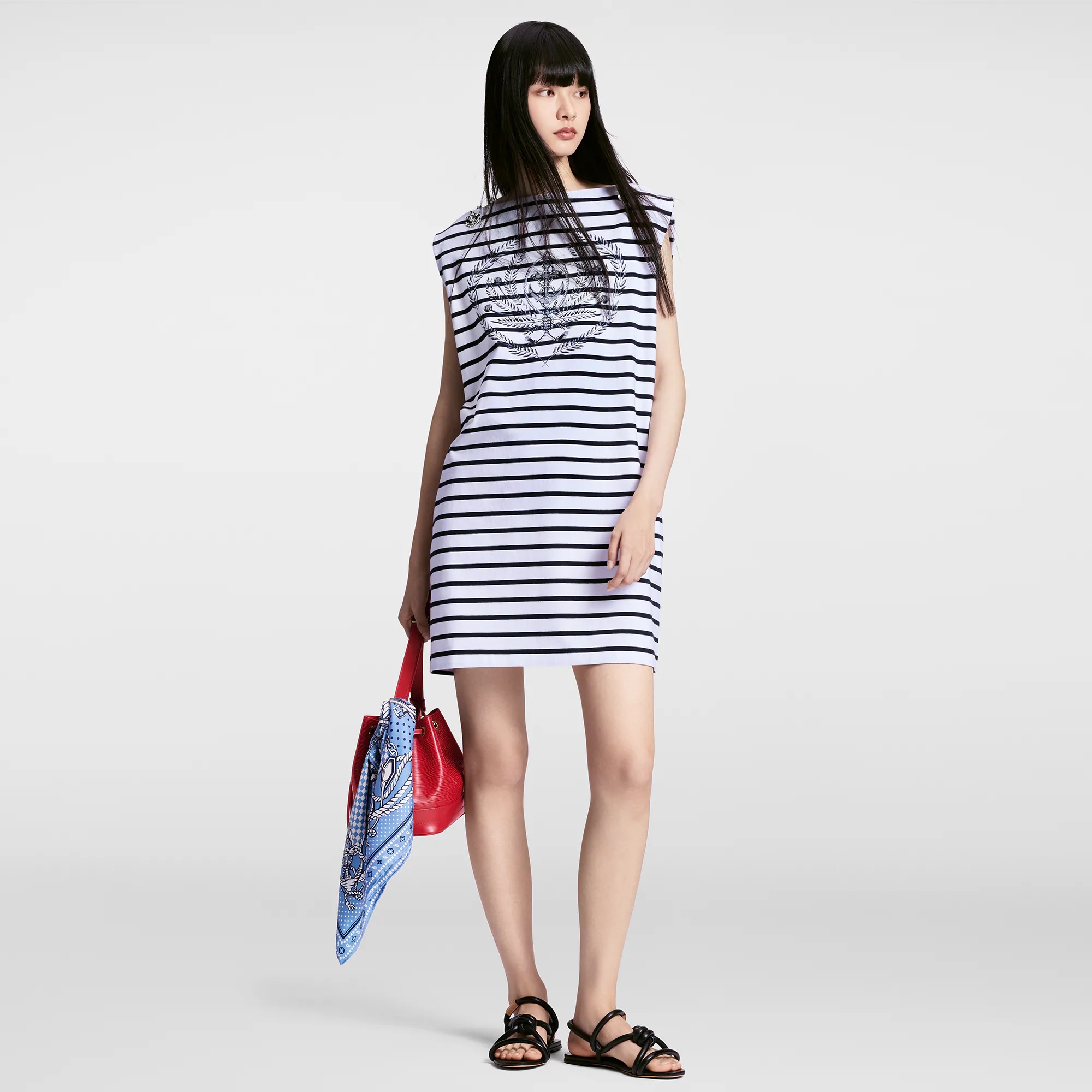 Striped Anchor T-Shirt Dress - 4