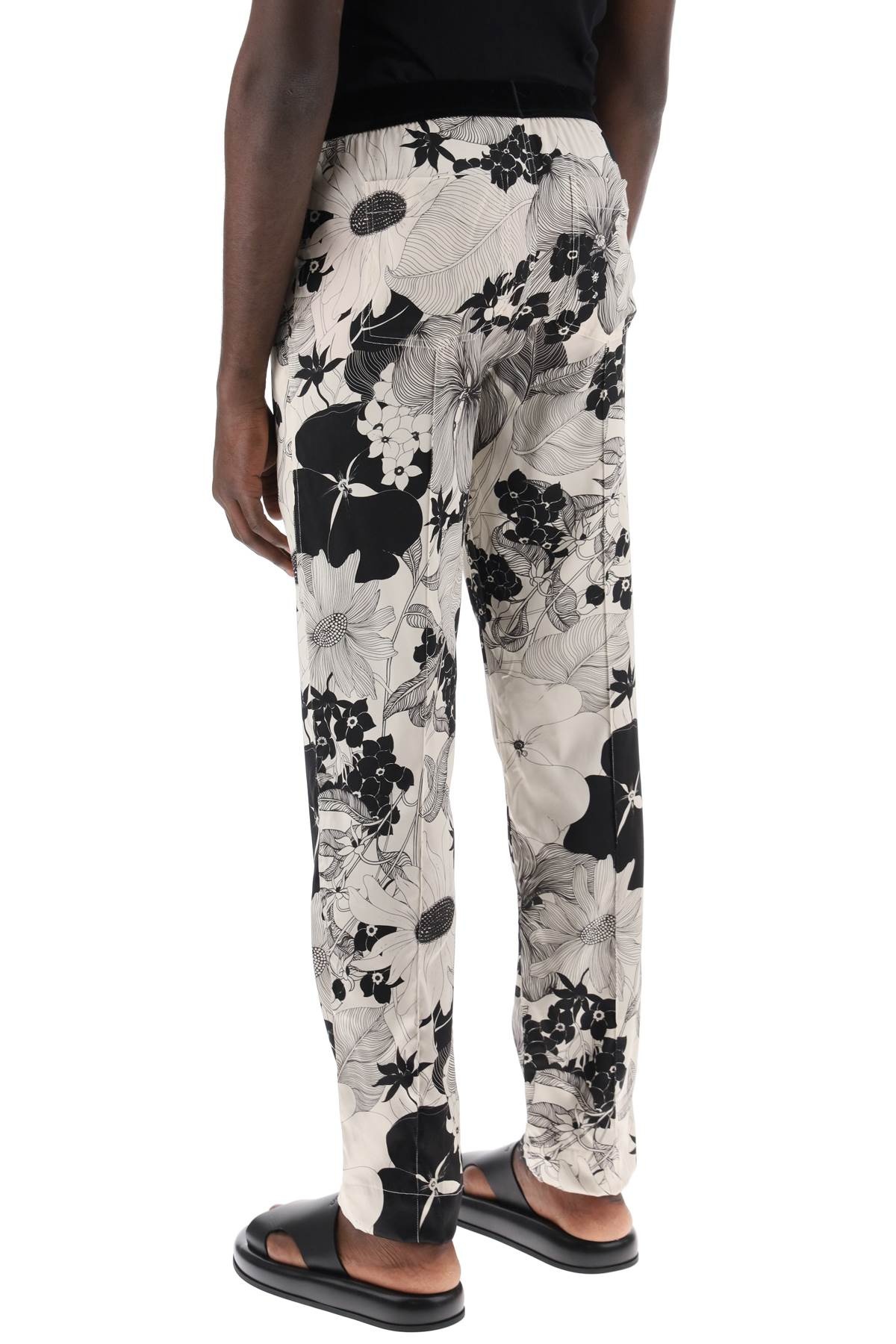 Pajama Pants In Floral Silk - 2