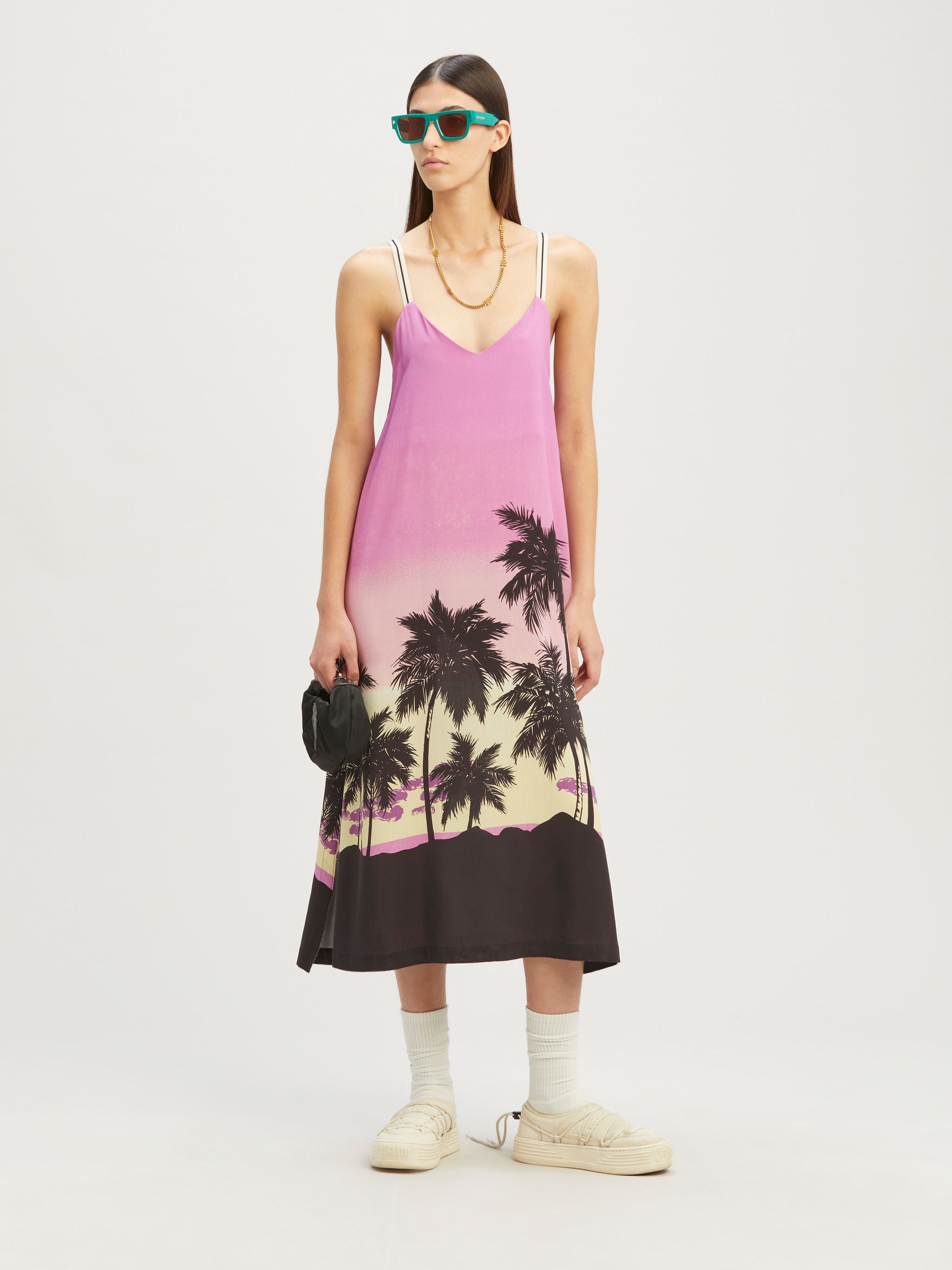 Pink Sunset Straps Midi Dress - 2