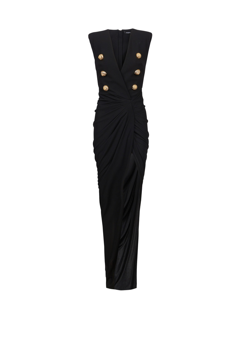 Long tailored crepe dress 1