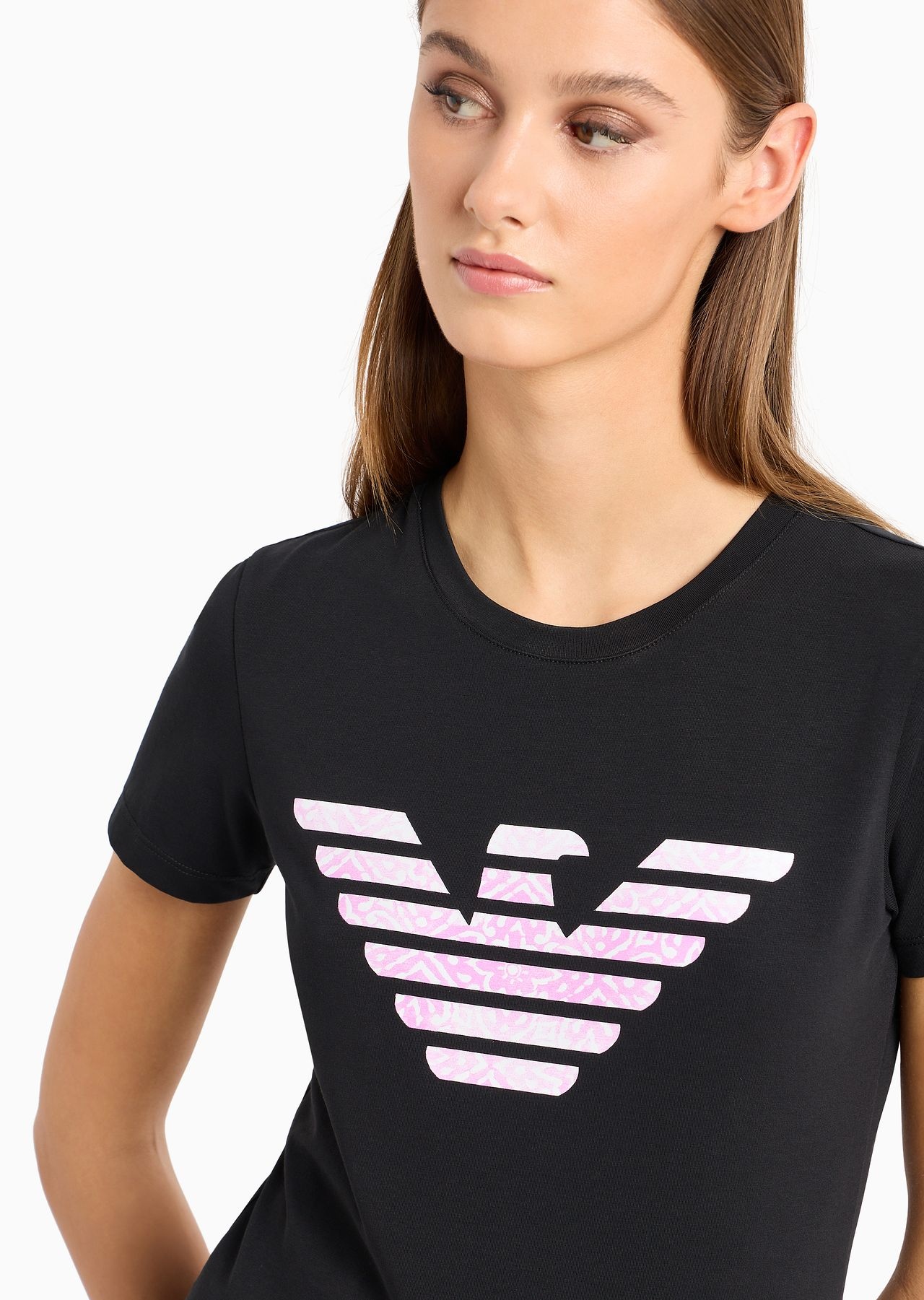 Organic stretch jersey T-shirt with ASV oversized eagle pattern - 5