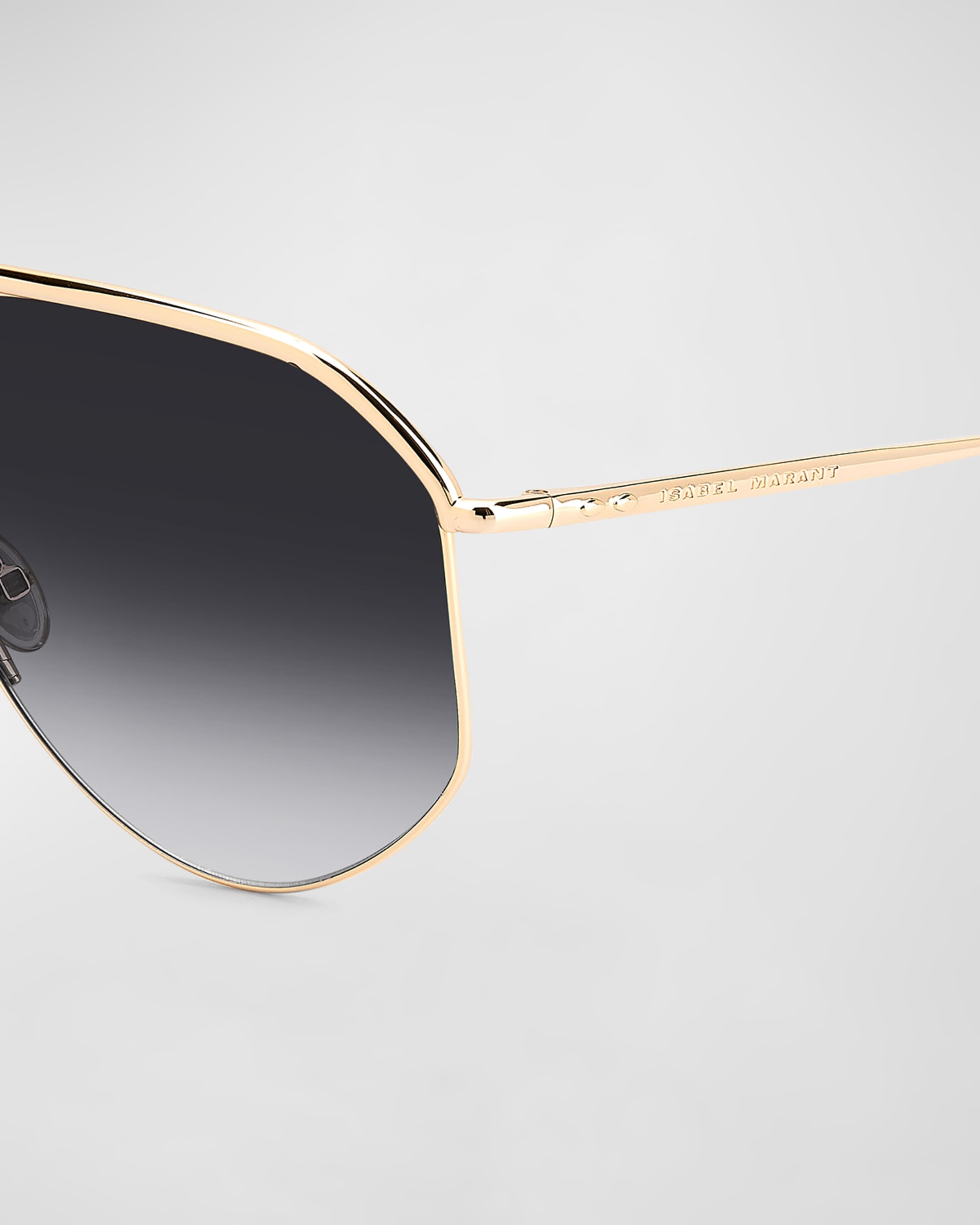 Angular Stainless Steel Aviator Sunglasses - 2