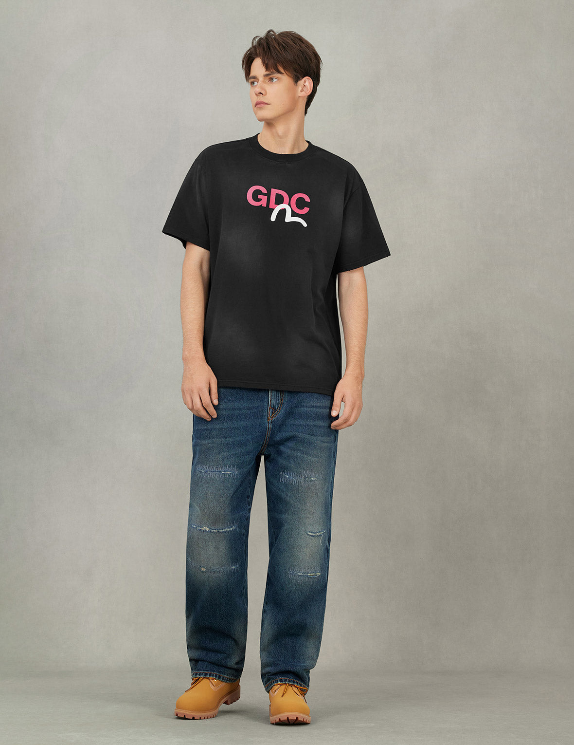 EVISU X GDC Dirty Wahsed Relax Fit T-shirt - 5