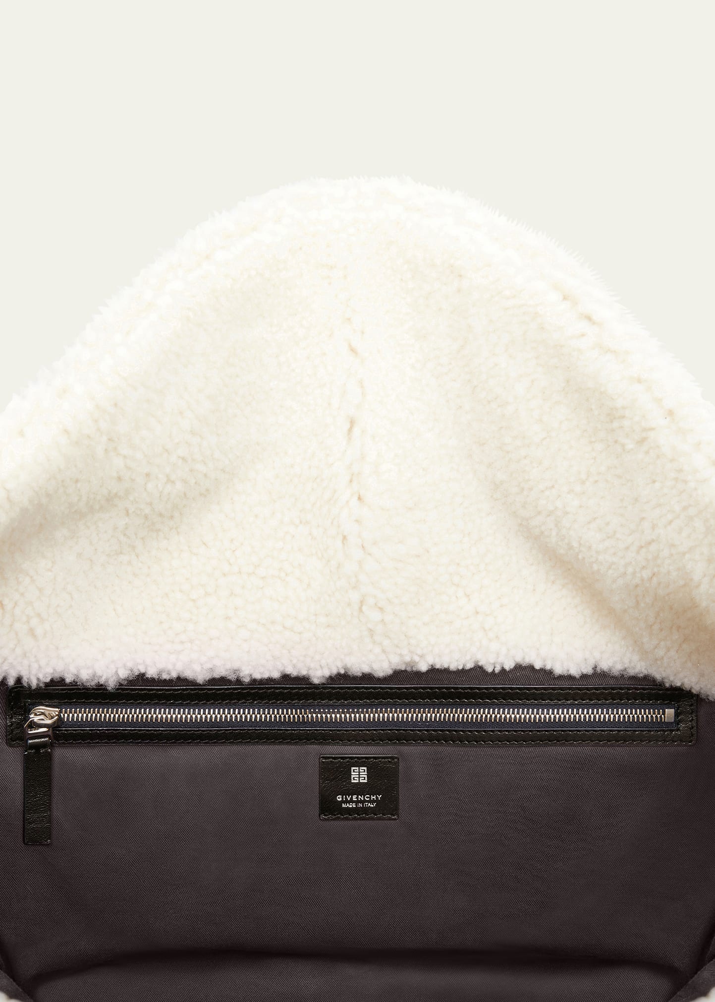 Men's Voyou Large Leather Shearling-Lined Shoulder Bag - 4