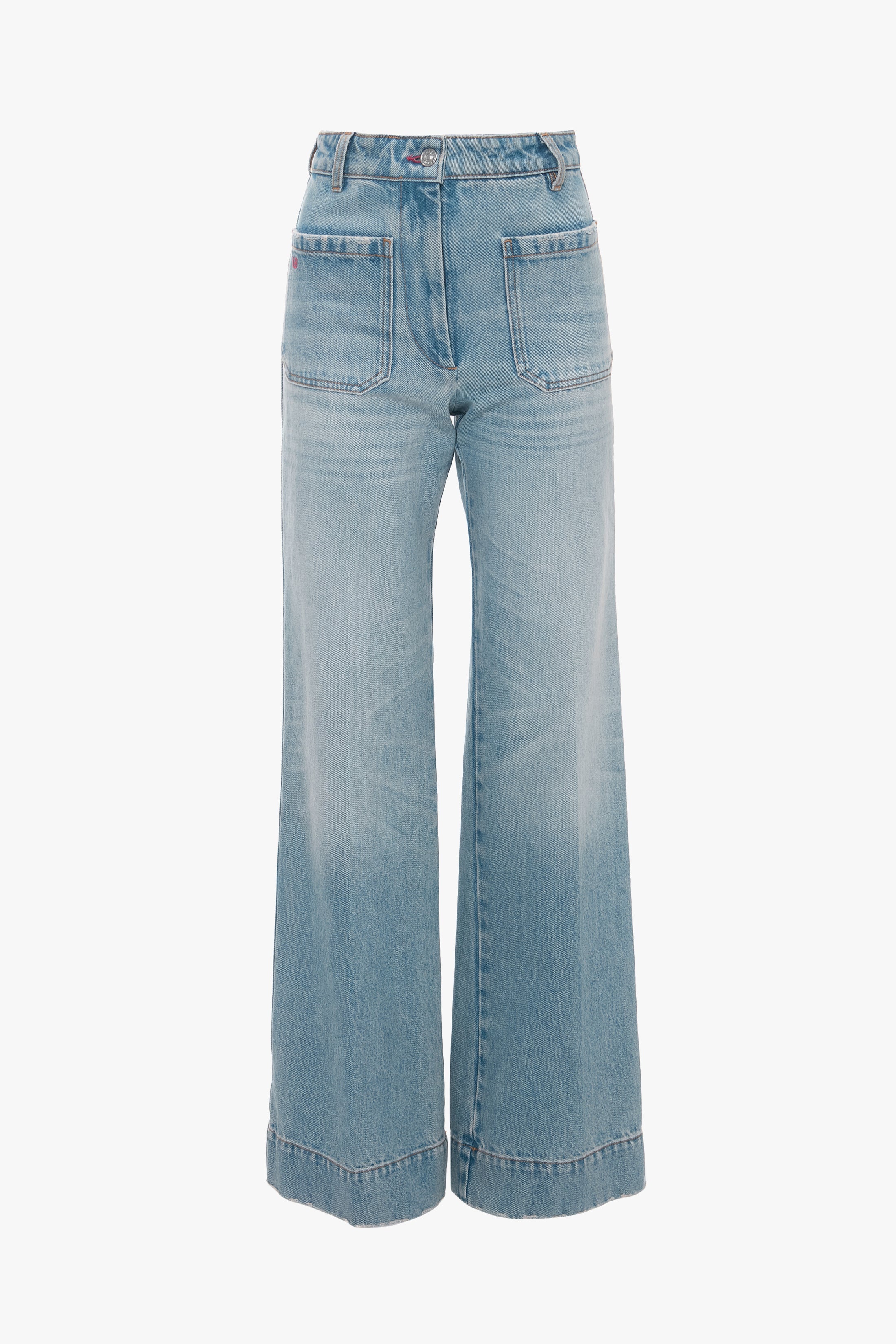 Victoria Beckham Alina High Waisted Jean In Pale Blue Wash