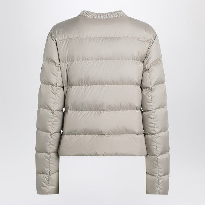 Moncler Light Beige Short Zip-Up Puffer Jacket Women - 2