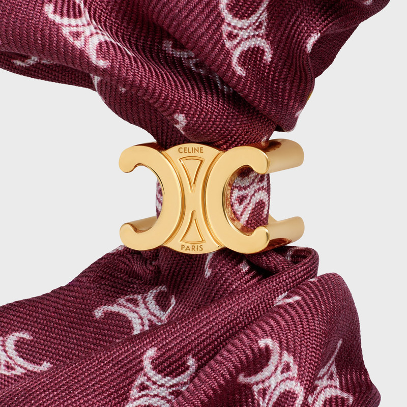 CELINE Celine Mini Triomphe Scrunchy in silk and Brass with Gold Finish outlook