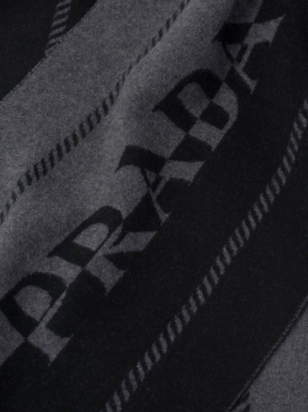 logo-jacquard wool scarf - 2