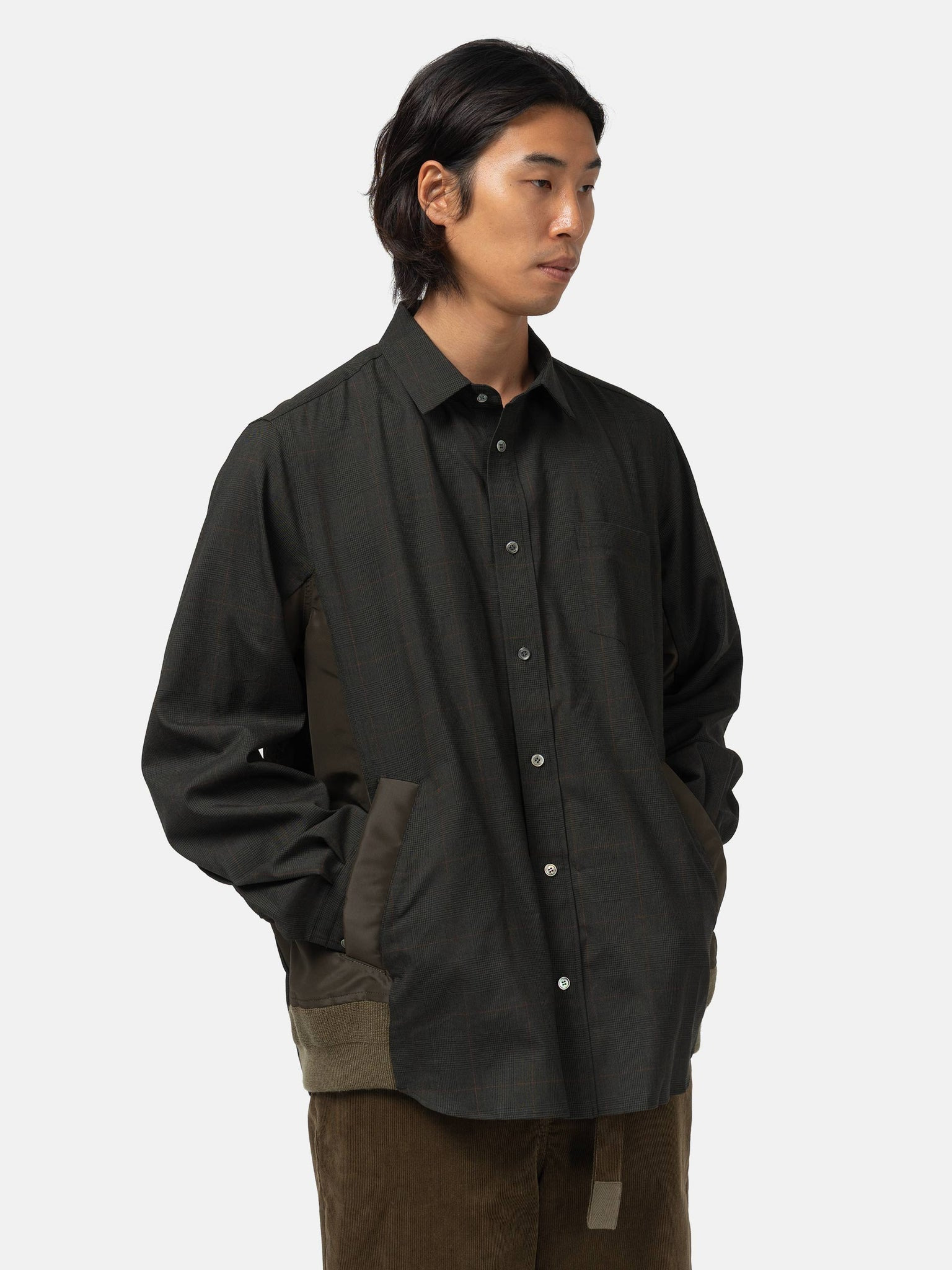 Glen Check Shirt Khaki - 4