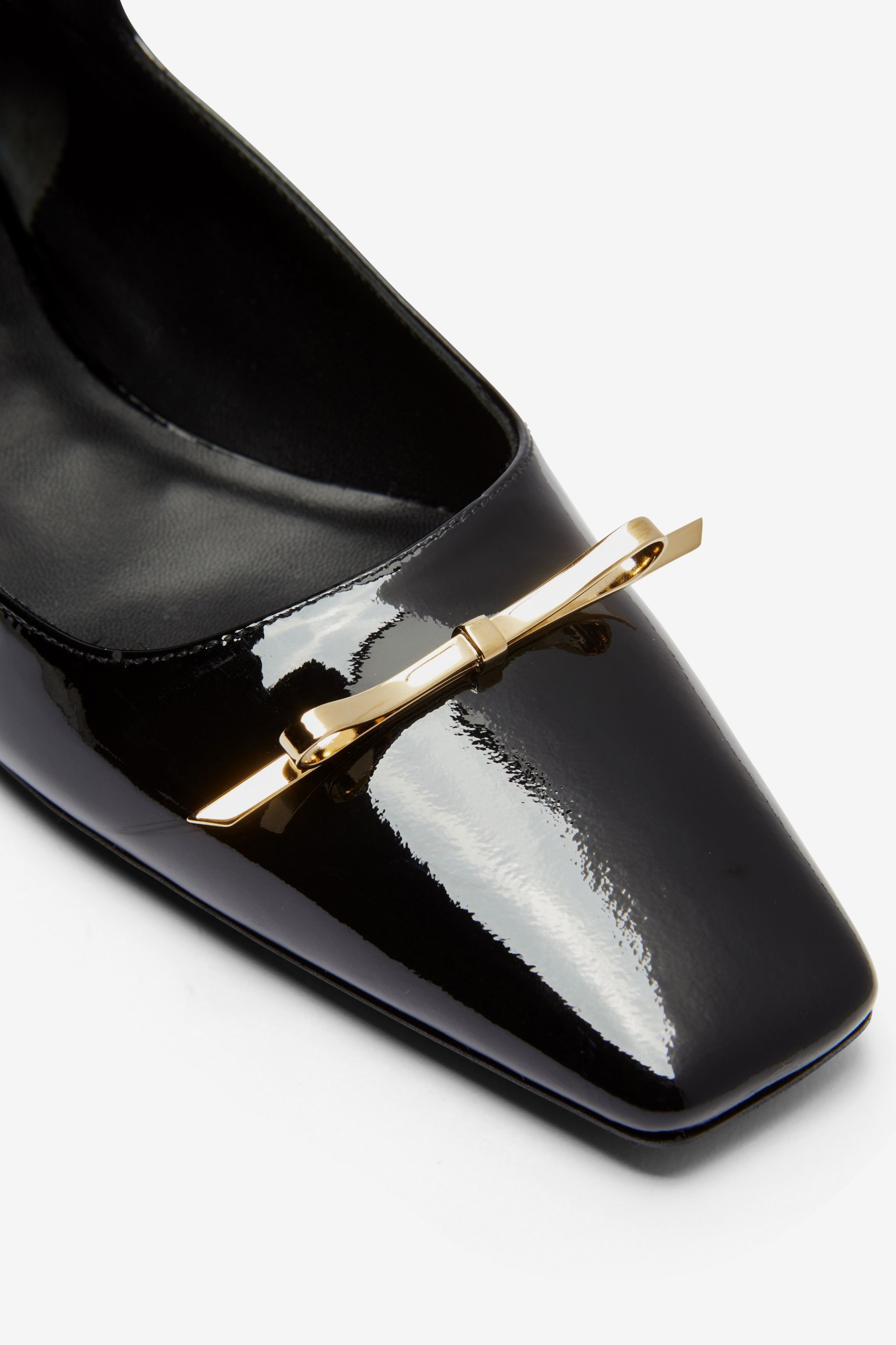 BOW-EMBELLISHED LEATHER BALLERINA PUMPS - 5