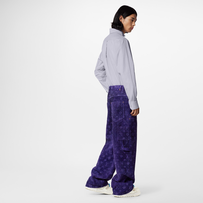 Monogram Embossed Suede Carpenter Pants 3