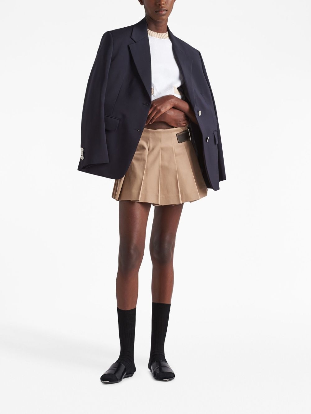 pleated cotton miniskirt - 2
