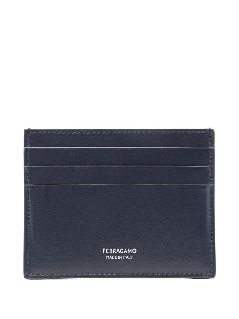 FERRAGAMO logo-print leather card holder outlook
