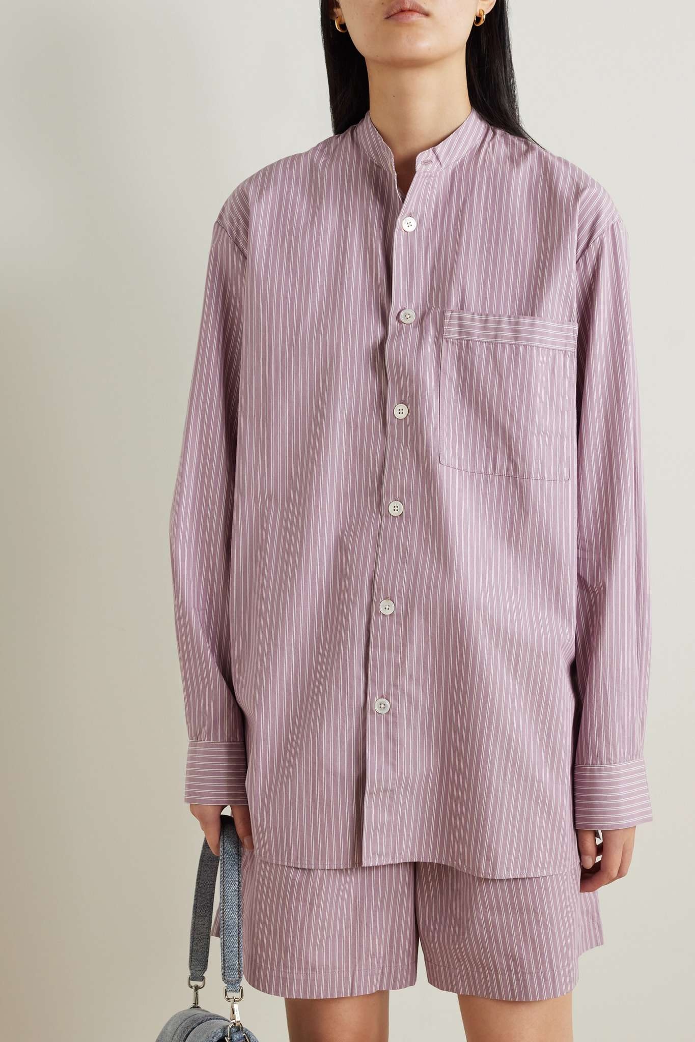 + TEKLA pinstriped organic cotton-voile shirt - 3