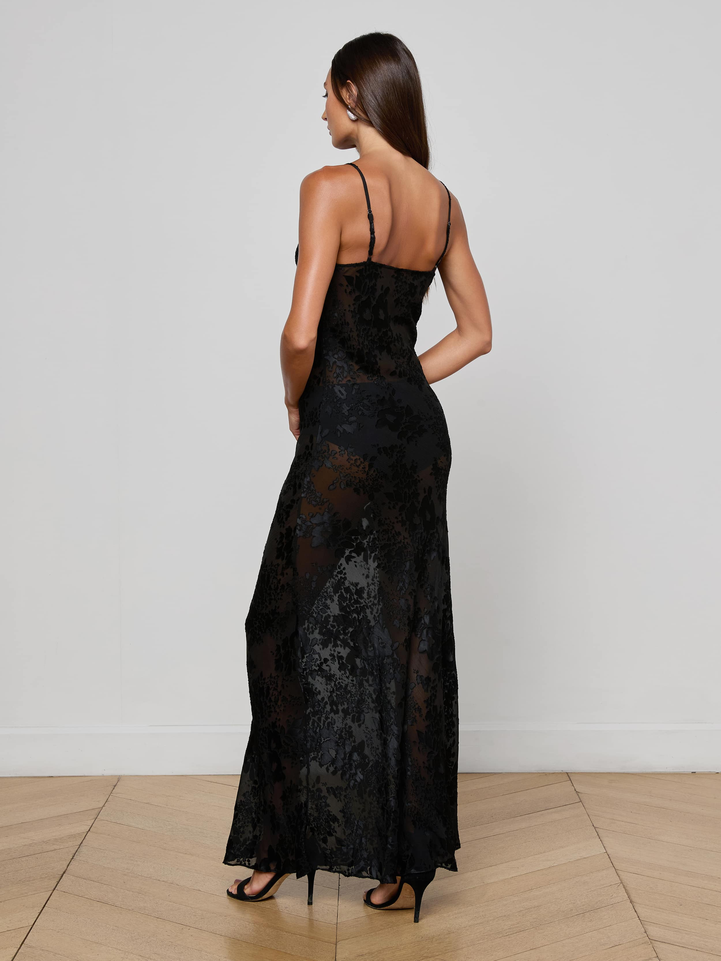 Christine Burnout Satin Dress - 4
