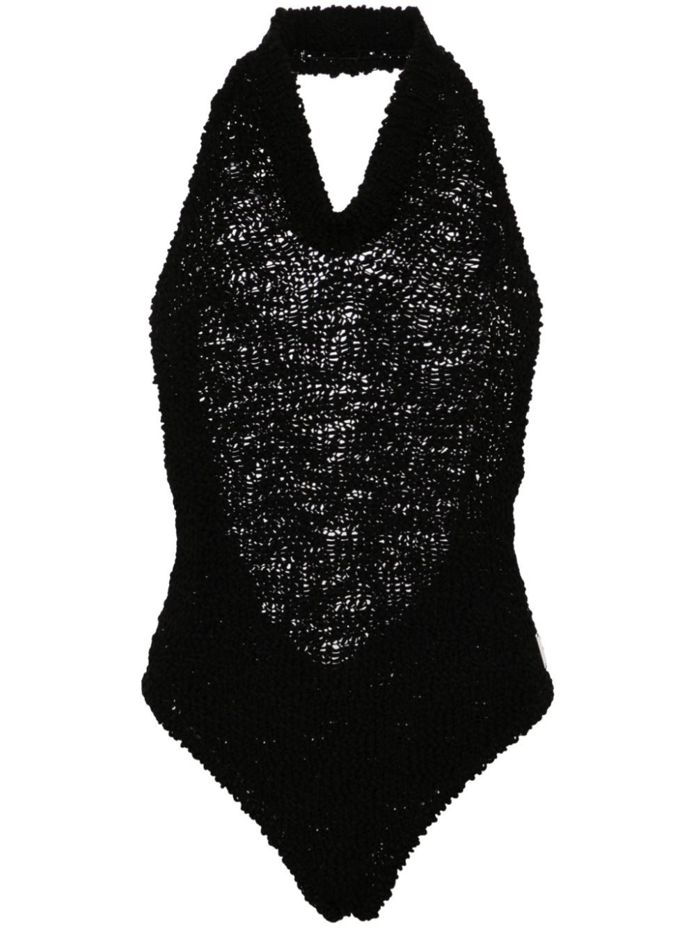 open-back crochet bodysuit - 1