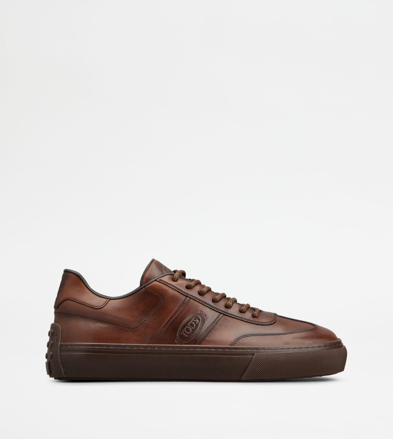 SNEAKERS IN LEATHER - BROWN 1