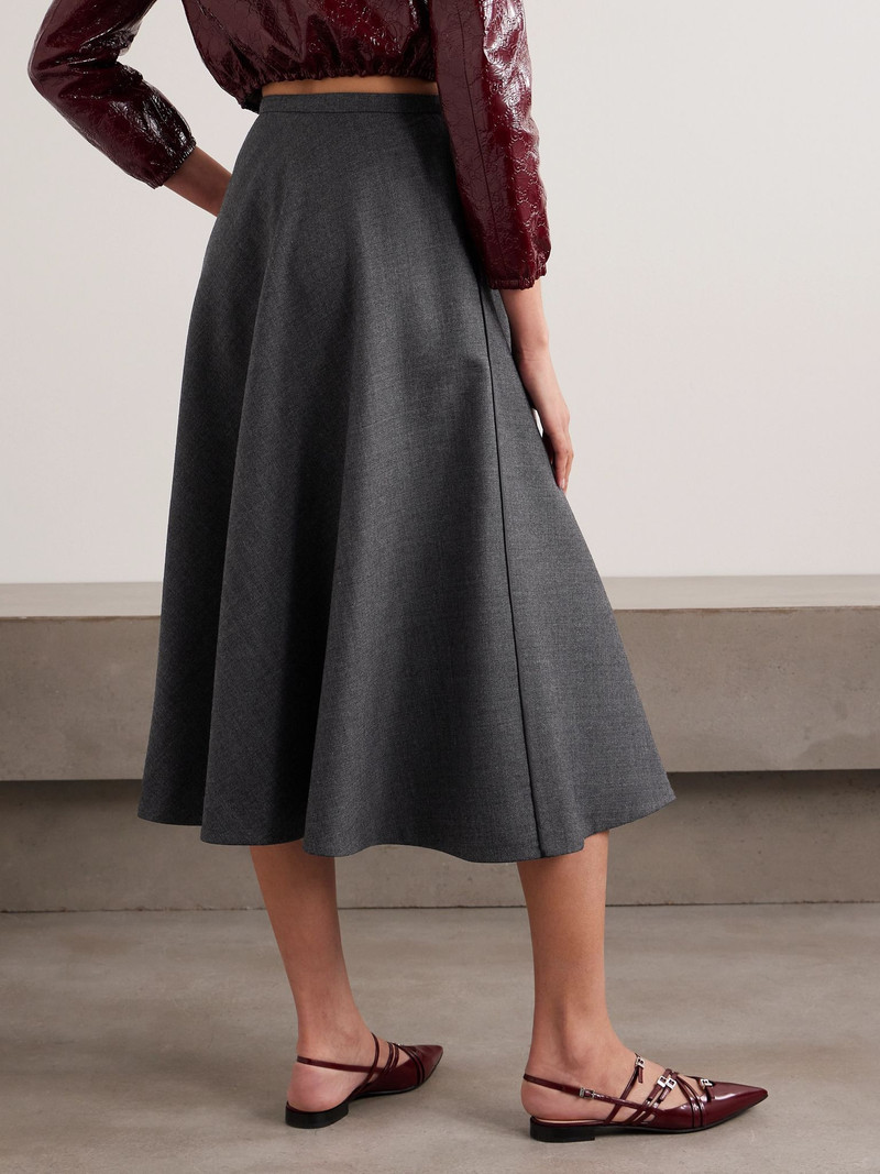 Embroidered wool midi skirt Gray 3