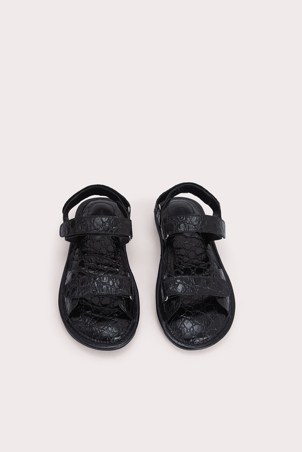 Gideon Black Circular Croco Embossed Leather - 4