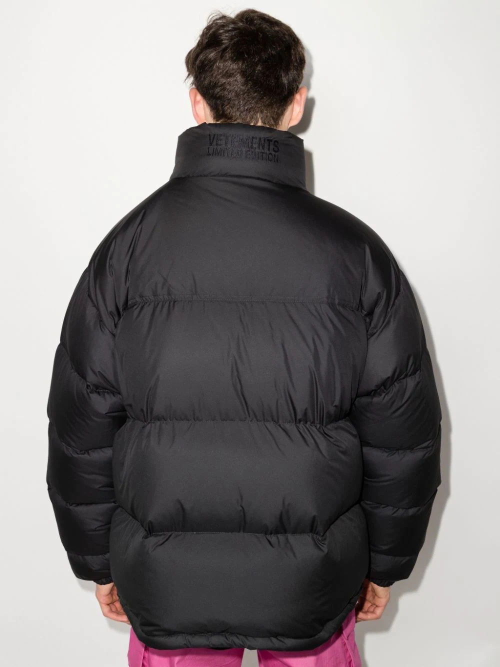 logo-patch padded coat - 3