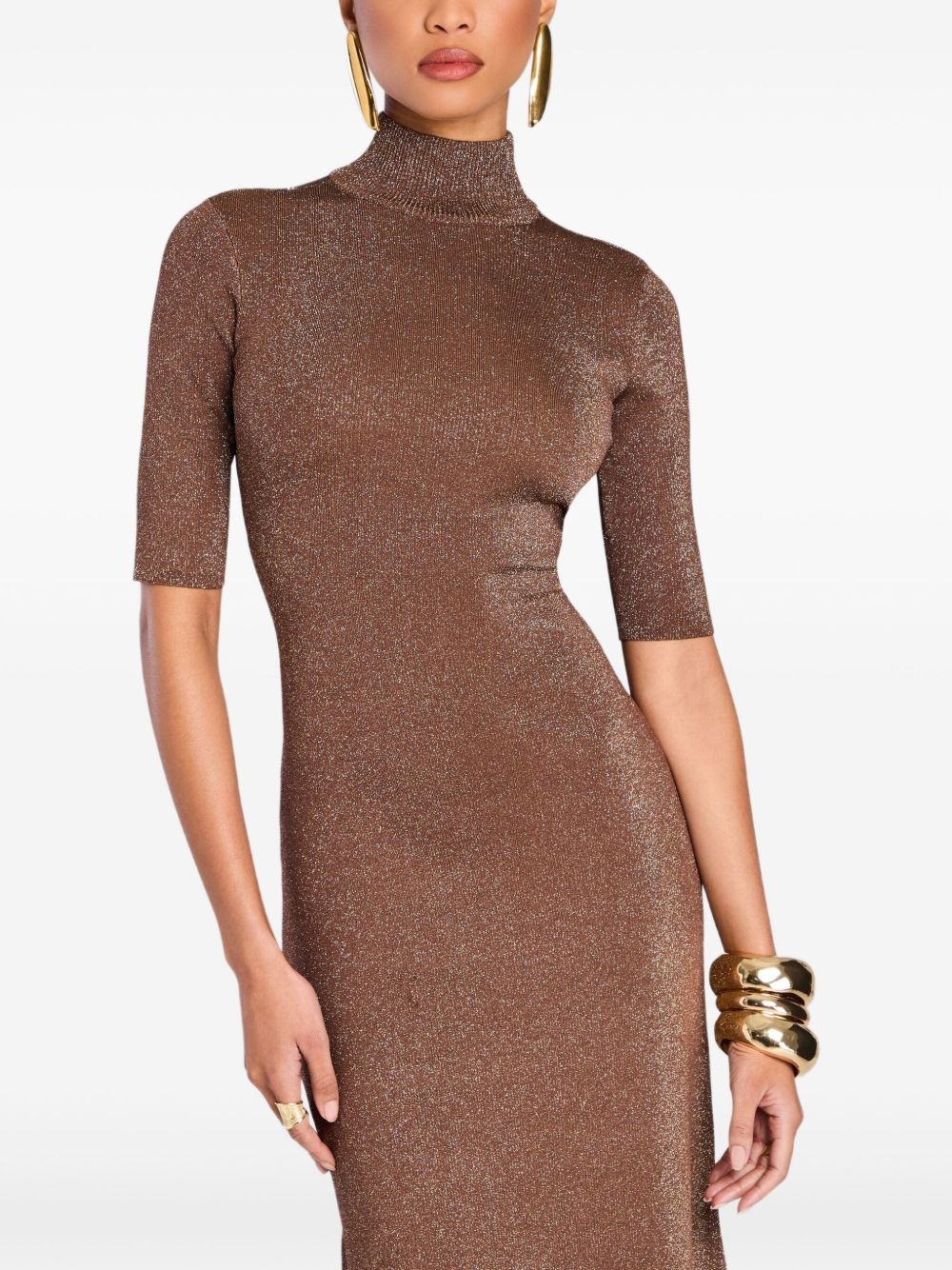 Maribel high-neck shimmer dress - 5