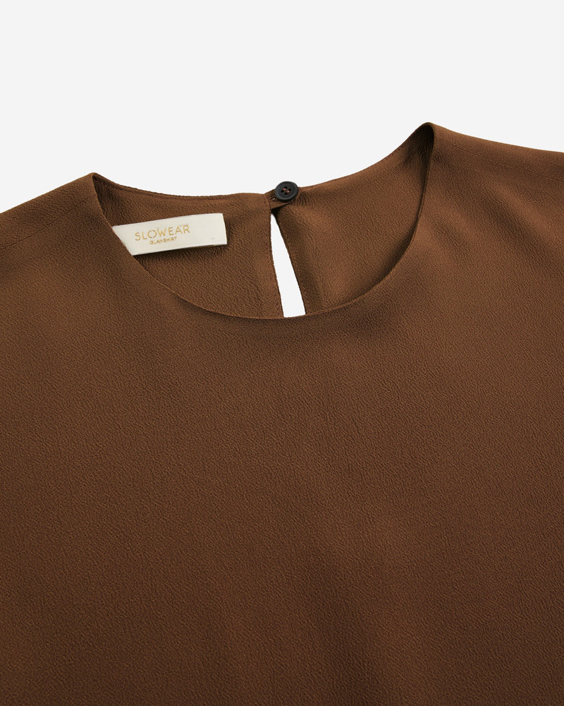 SLOWEAR Regular fit top in silk-blend crêpe de chine outlook