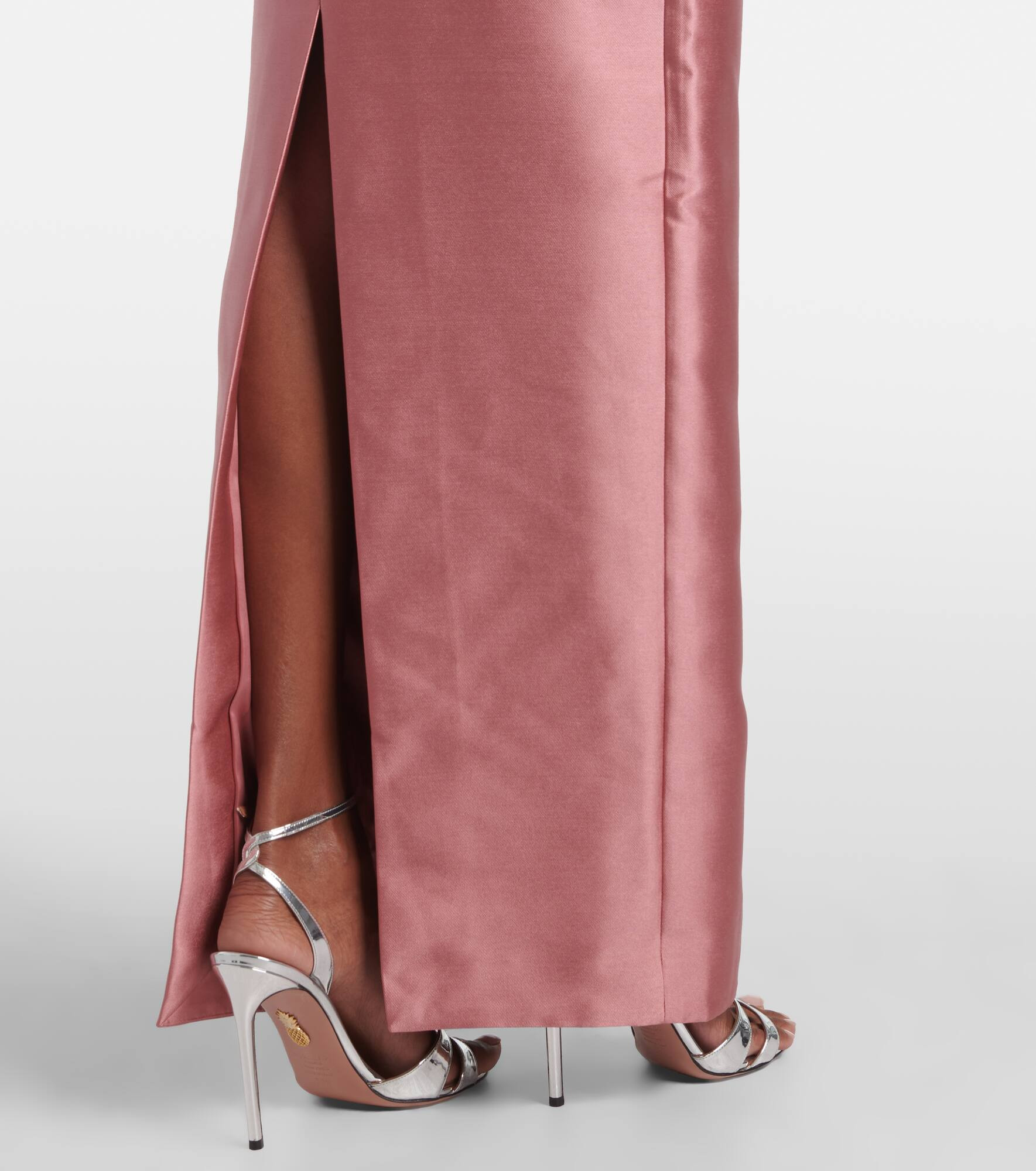 Kira draped one-shoulder satin gown - 5