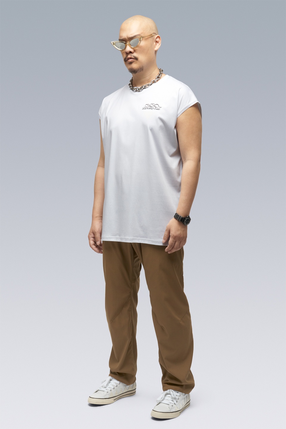 S25-PR-A 100% Cotton Mercerized Sleeveless T-shirt White - 6