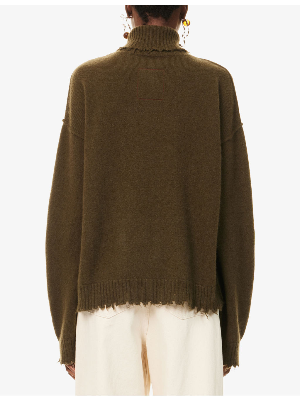 Distressed High-Neck Cashmere Jumper - 4