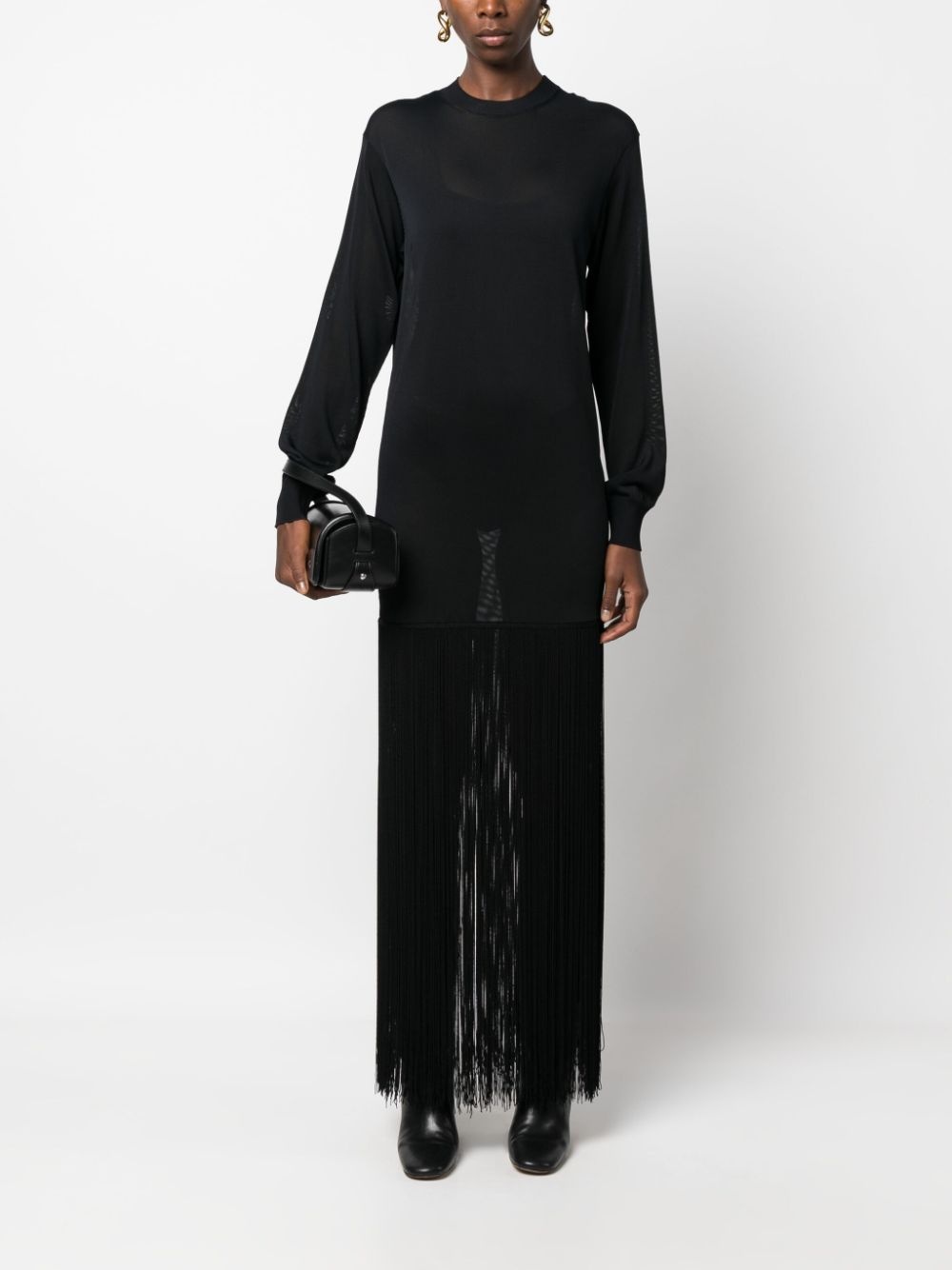 fine-knit fringed dress - 2